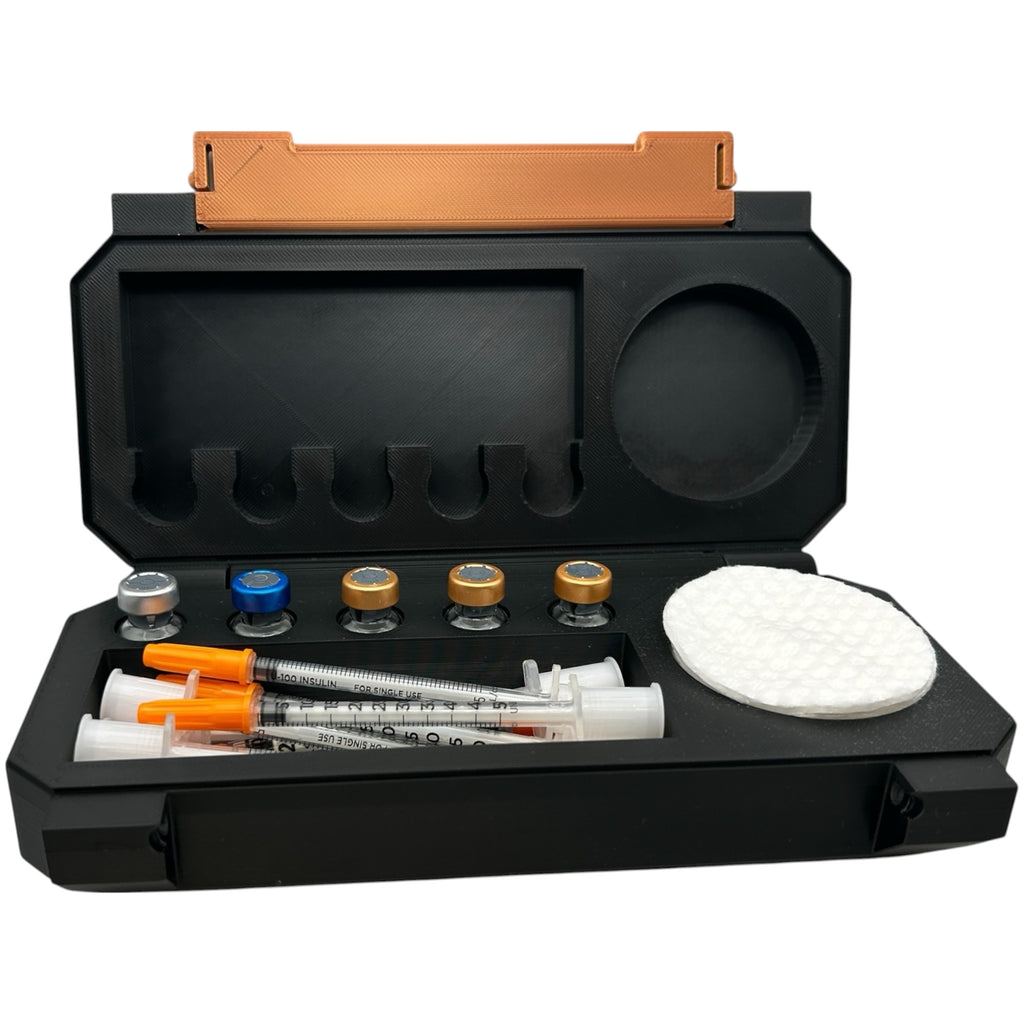Rx Cases Small | 5-Vial Peptide Storage & Travel Case