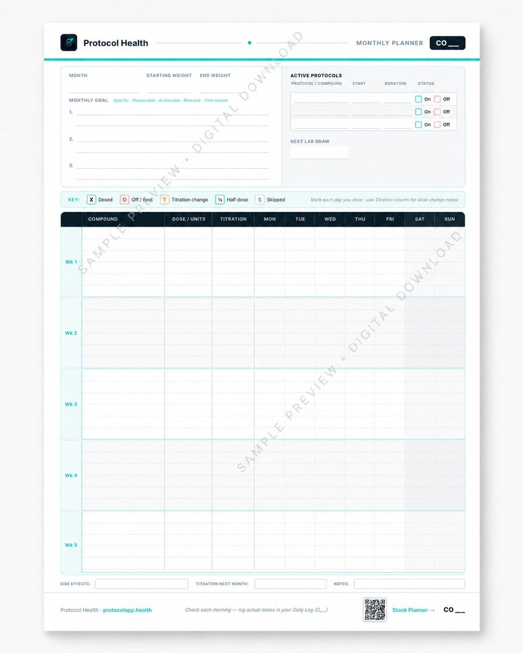 Free Peptide Tracker: Complete Peptide Tracking System | 14 Pages | Printable PDF