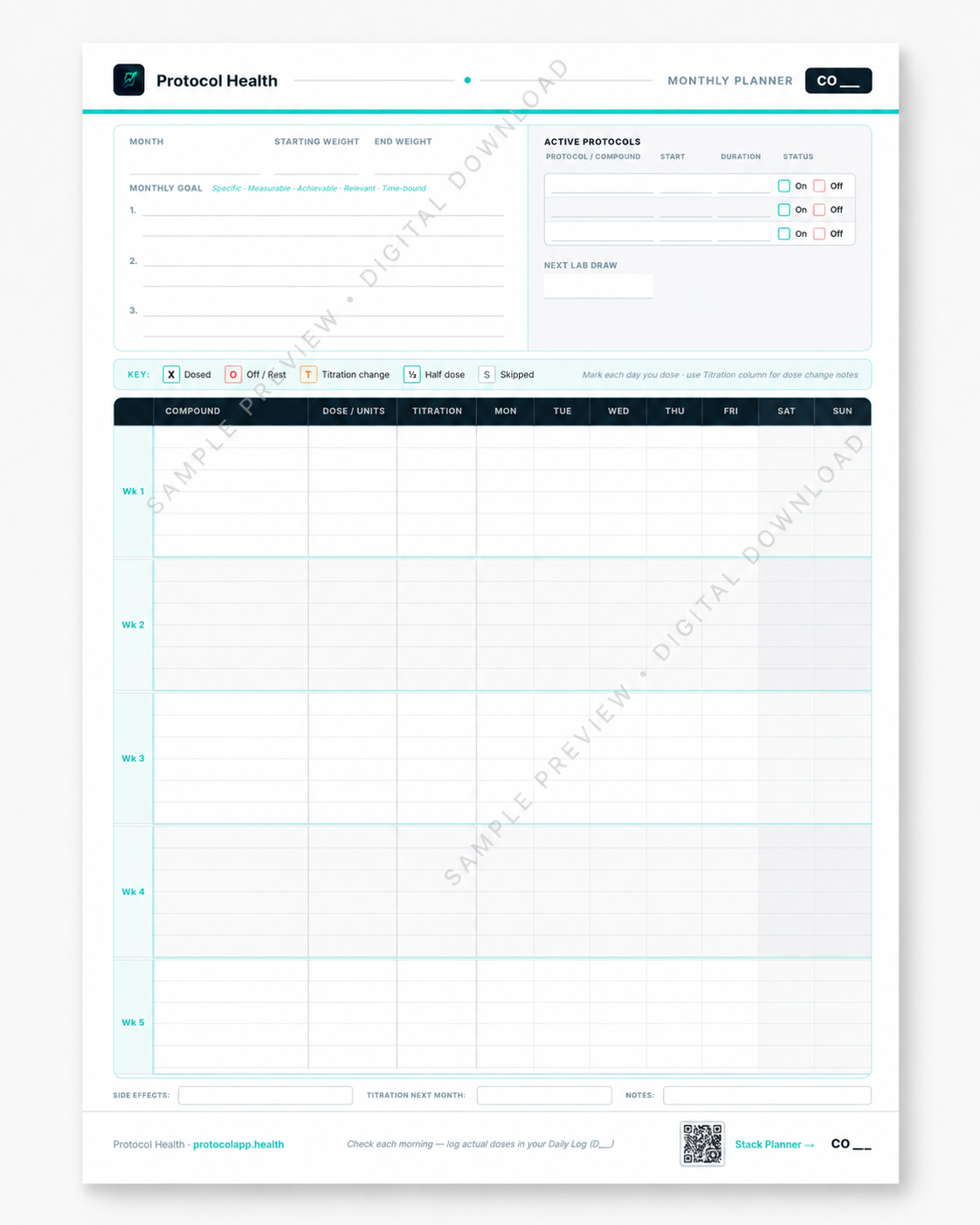 Free Peptide Tracker: Complete Peptide Tracking System | 14 Pages | Printable PDF