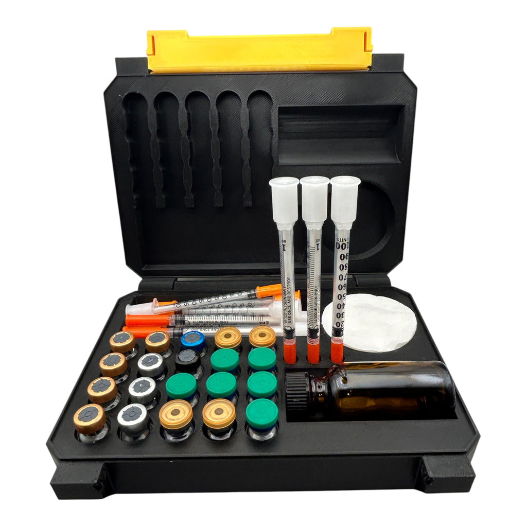 Large Peptide Storage Box Open Gold