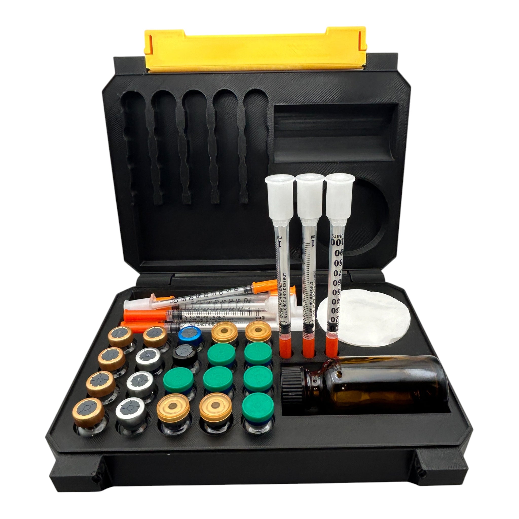 Large Peptide Storage Box Open Gold